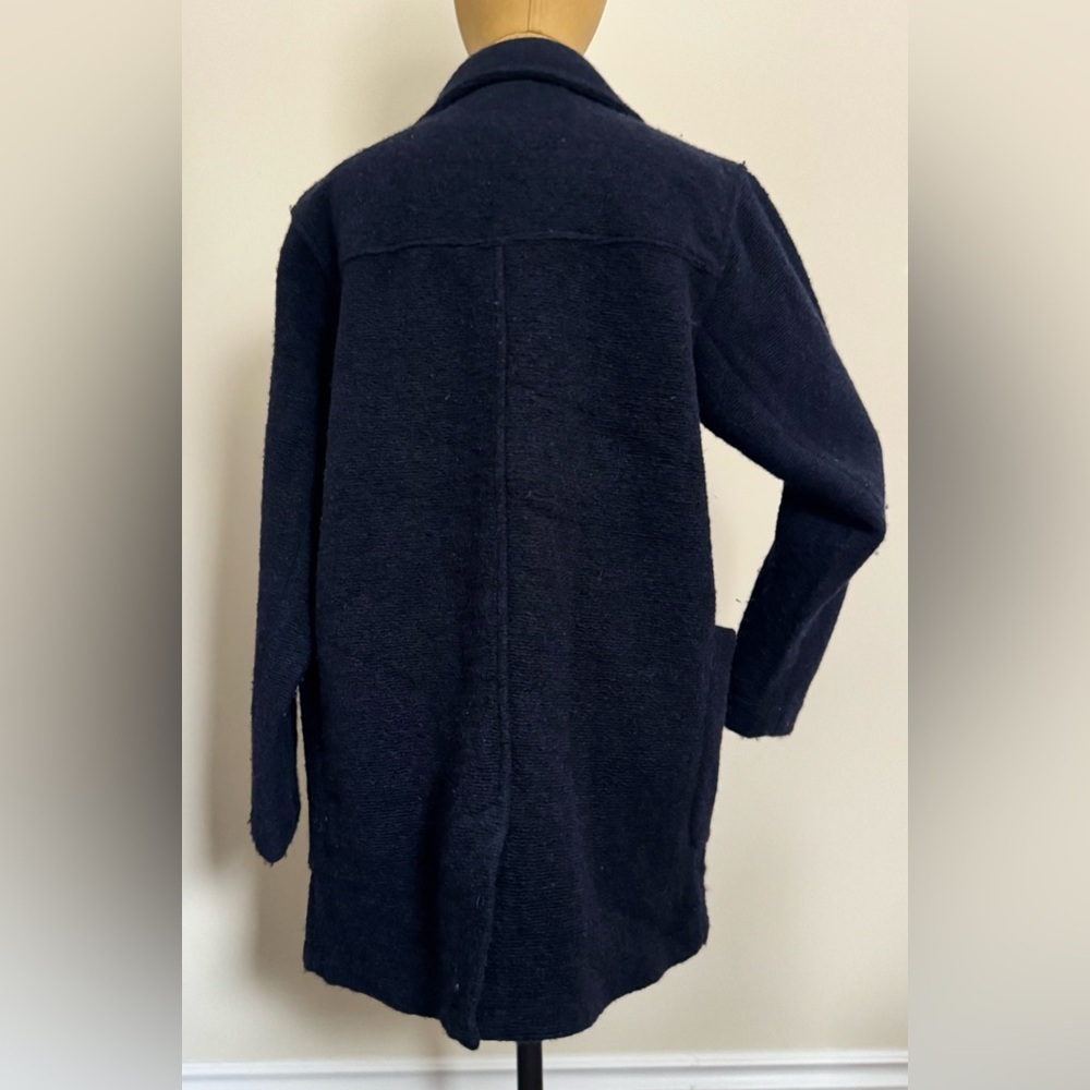 ROOTS Dark Blue Double-Breasted Wool Blend Pea Coat (XXS) - Picture 4 of 8